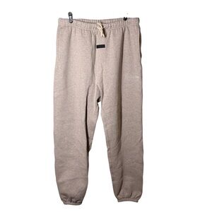 Fear of God Essentials Sweatpants Joggers Size L Oatmeal/Heather Tan FOG